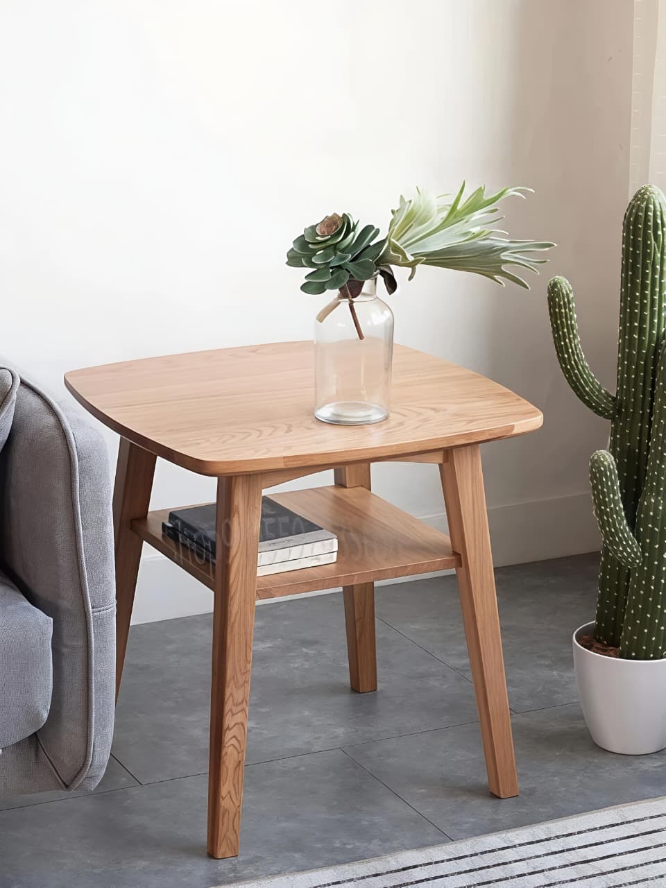Meja Sudut Kayu Jati Minimalis - Side Table Jepara
