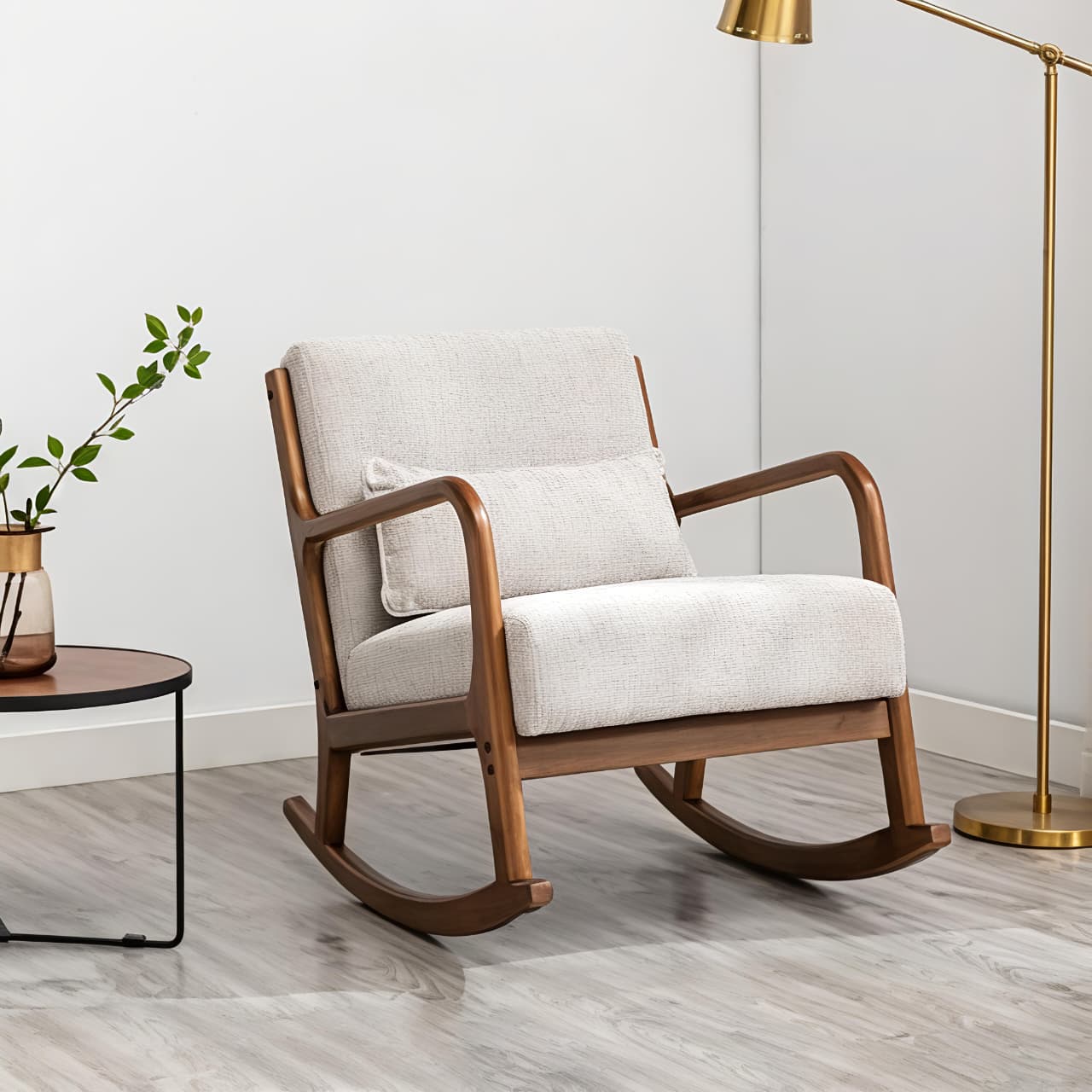 Kursi Goyang Kayu Jati Minimalis Modern - Mid Century Rocking Chair Premium