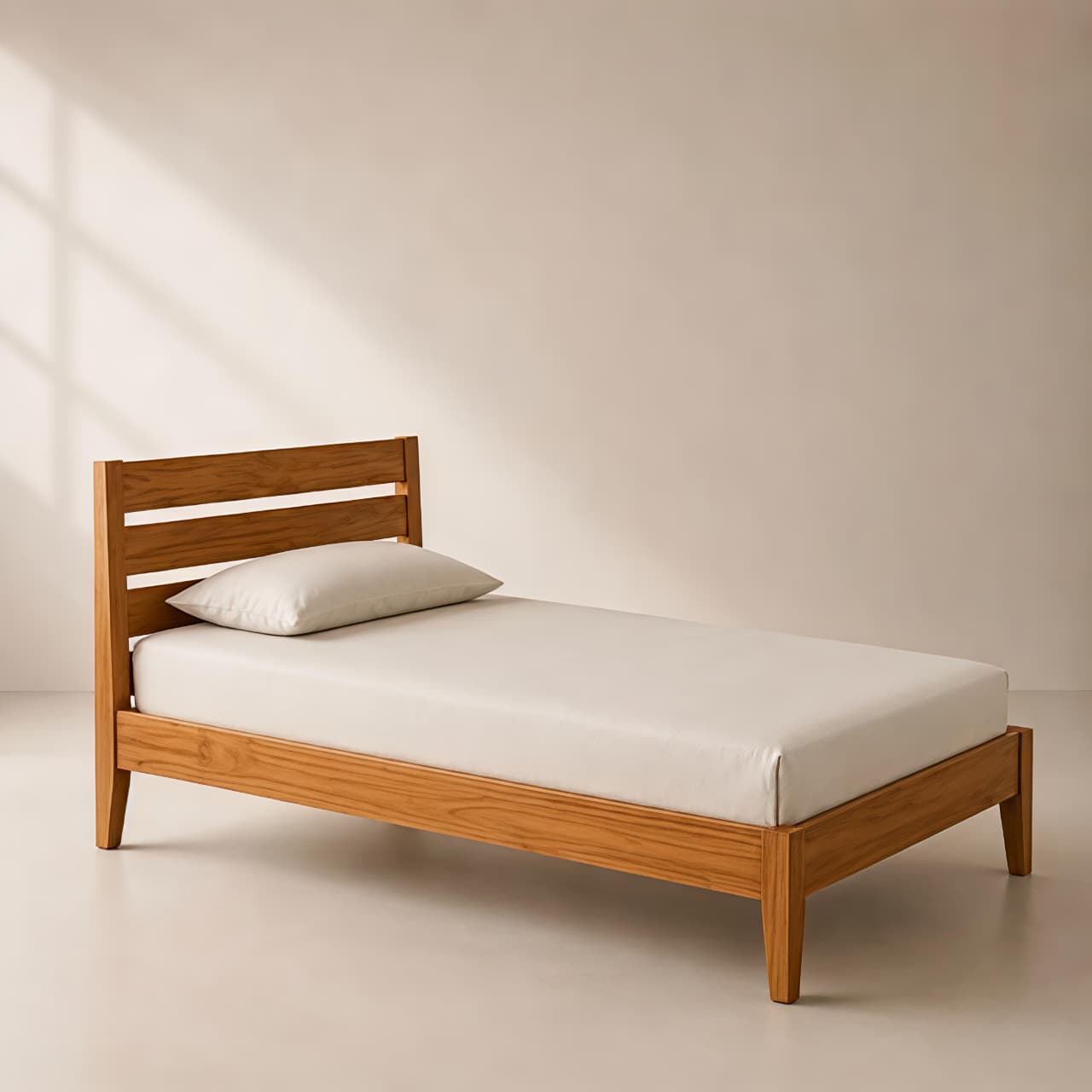 Single Bed Kayu Jati Minimalis Modern - Tempat Tidur Single
