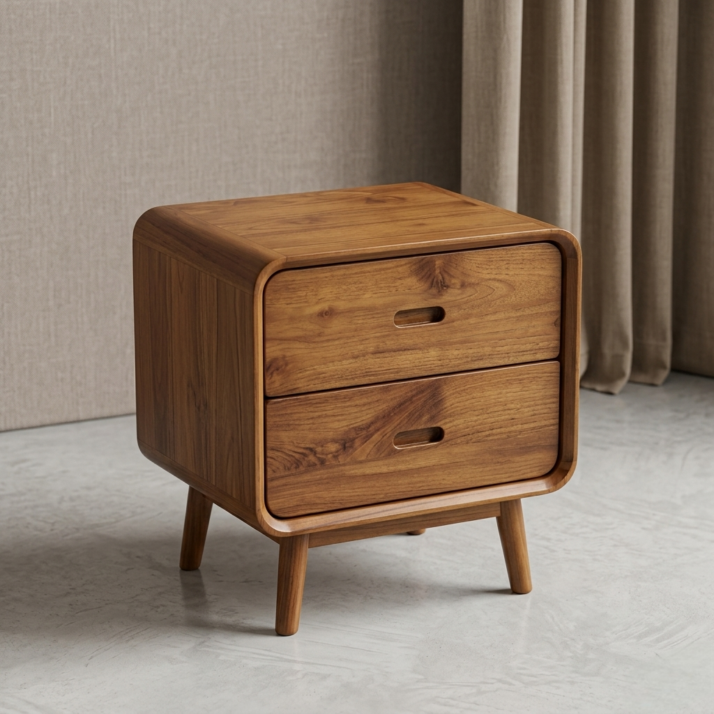 NAKAS KAYU JATI MINIMALIS 2 LACI - JEPARA, Desain Modern, Warna Coklat, Cocok untuk Kamar Tidur