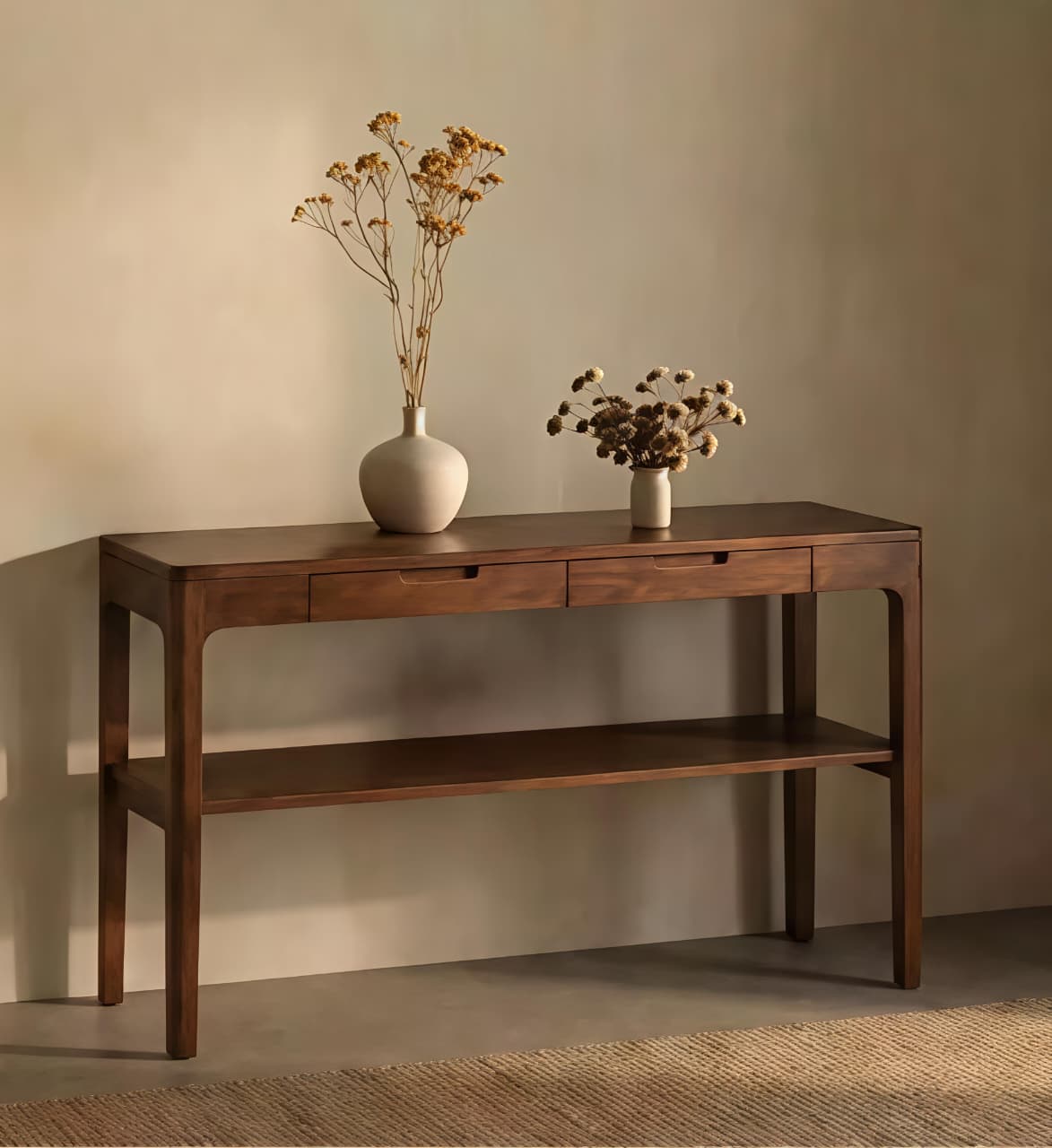 Meja Console Kayu Jati Minimalis - Console Table Scandinavian Jepara